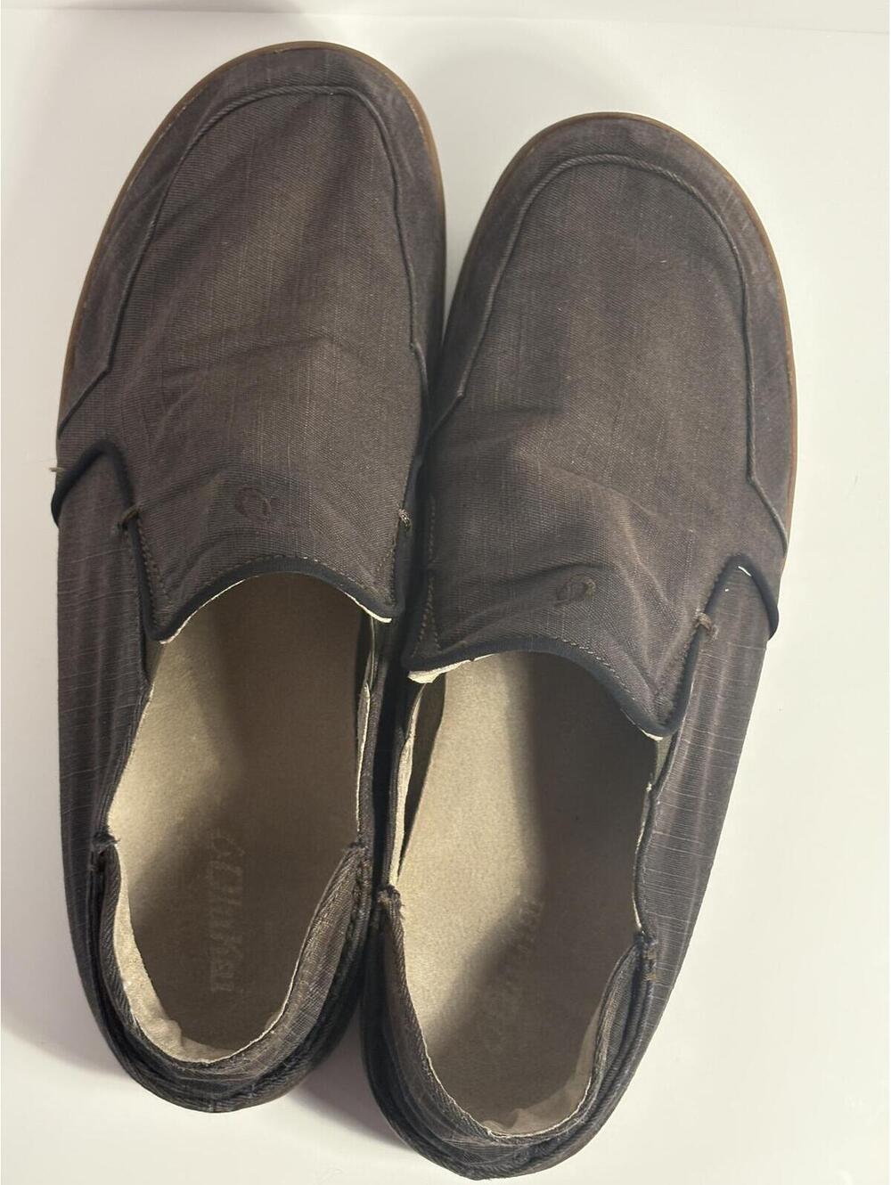 OluKai Classic Canvas Slip-On Shoes Brown Mens 13 - Picture 3 of 9